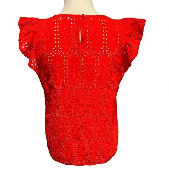 MADEWELL Eyelet Crewneck Flutter-Sleeve Top Size S NWOT - Picture 8 of 8